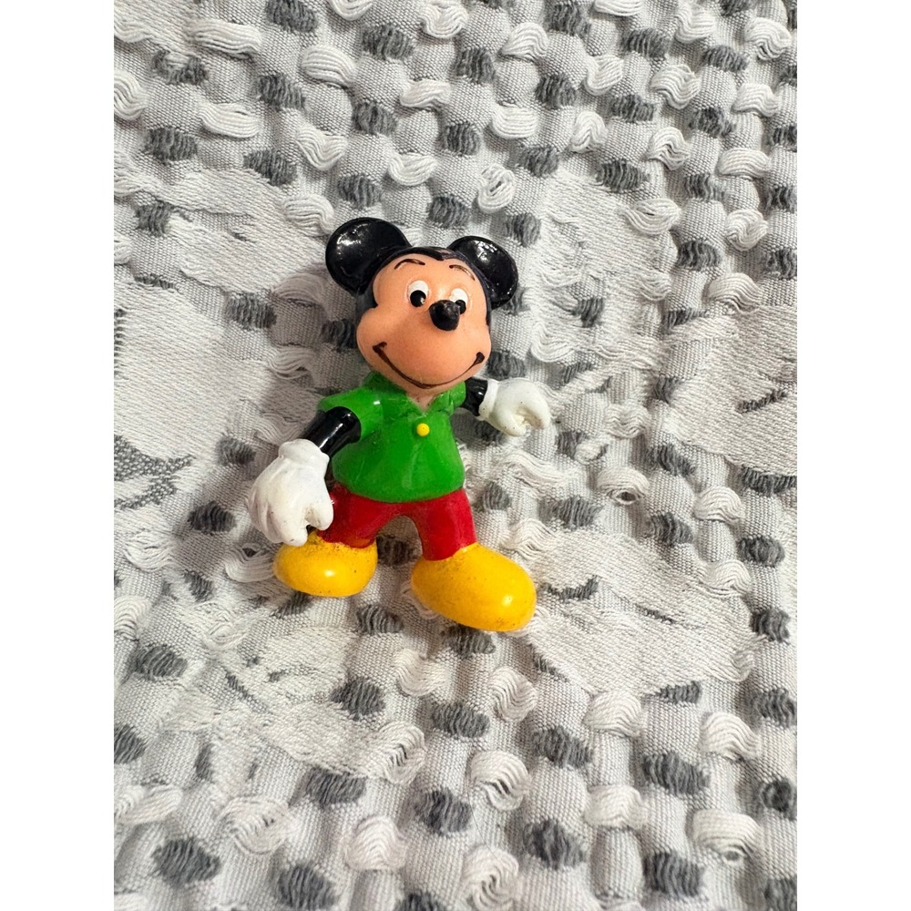 Vintage Mickey‎ Mouse PVC Figure Walt Disney Productions Green Shirt Hong Kong